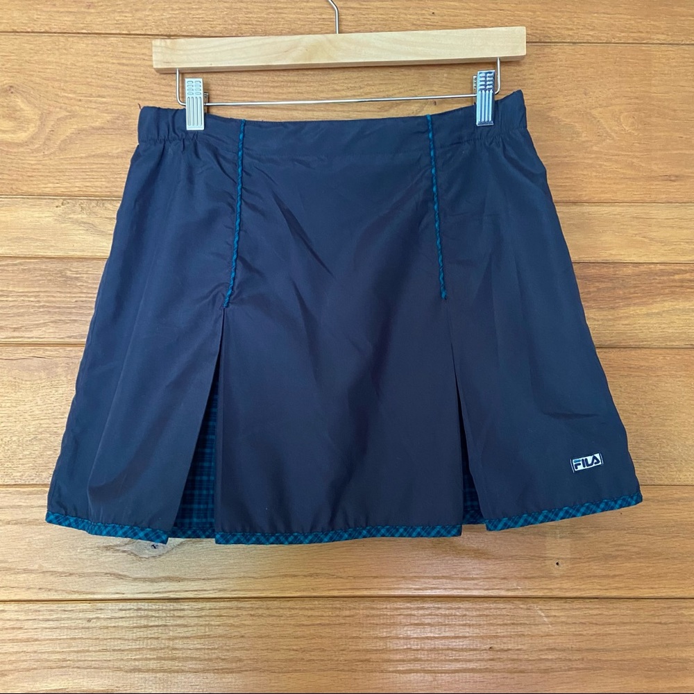 Vintage 90s Fila plaid piping tennis skirt